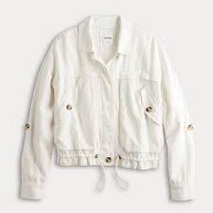 NWT Sonoma women’s plus size 3X polar beige lightweight Linen blend jacket coat